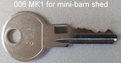 006 Key for Mini-Shed Only as pictured